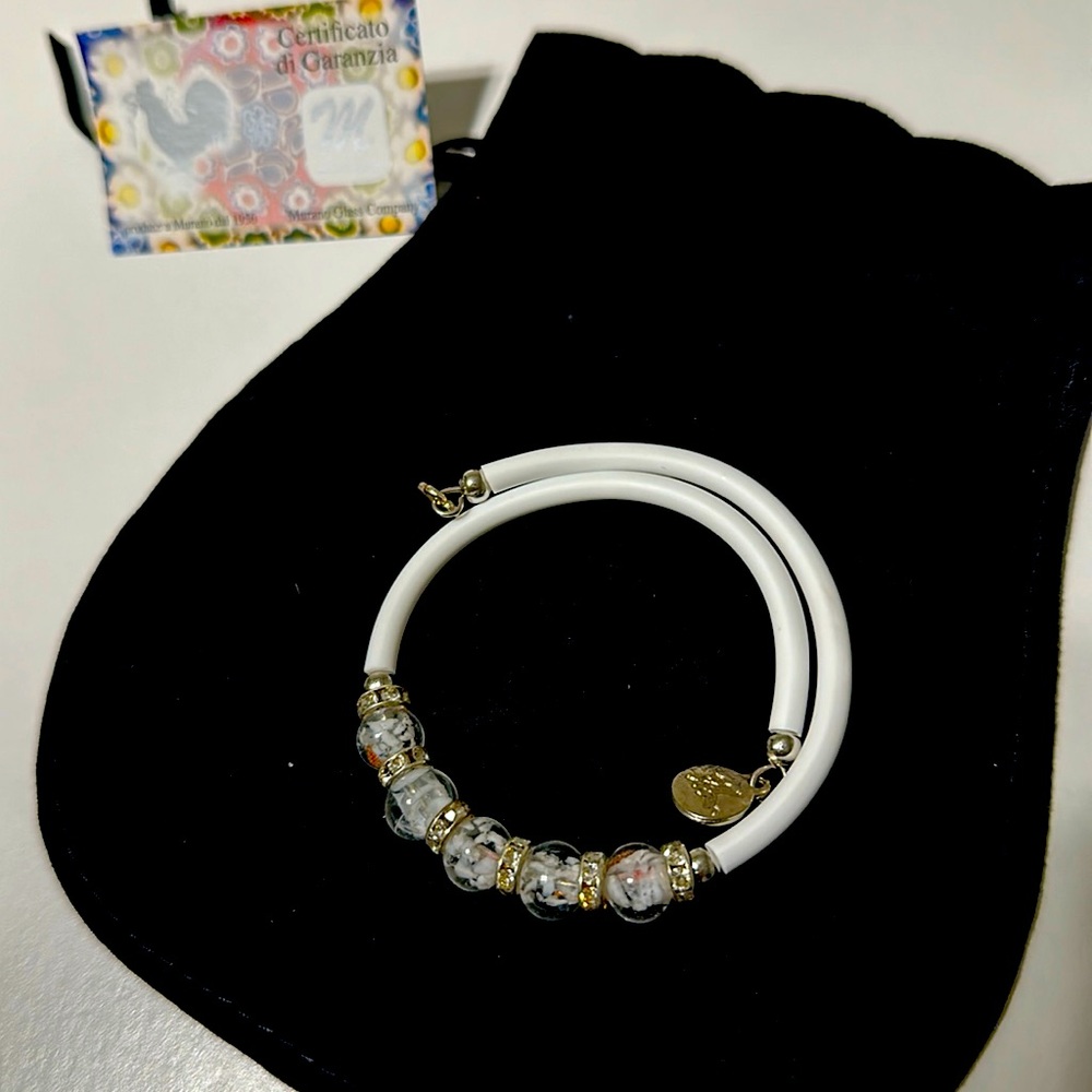 🇮🇹 Murano Glass Beads Memory Wire Bracelet OS